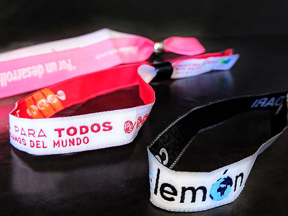 Pulseras de tela personalizadas con cuentas ajustables | Personaliza con  texto y logotipos | Pulseras de poliéster estilo festival | Perfectas para